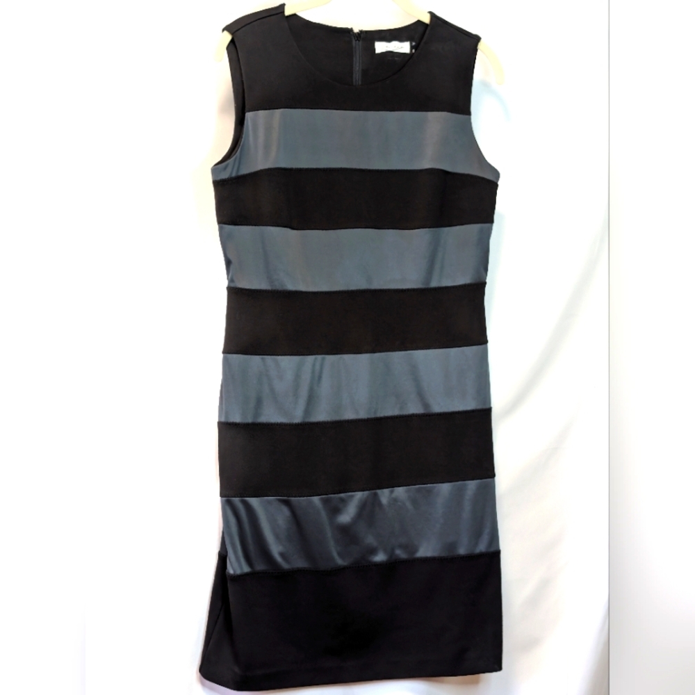 Calvin Klein Dress Color Block Pattern Design Mixed Media - Picture 2 of 12